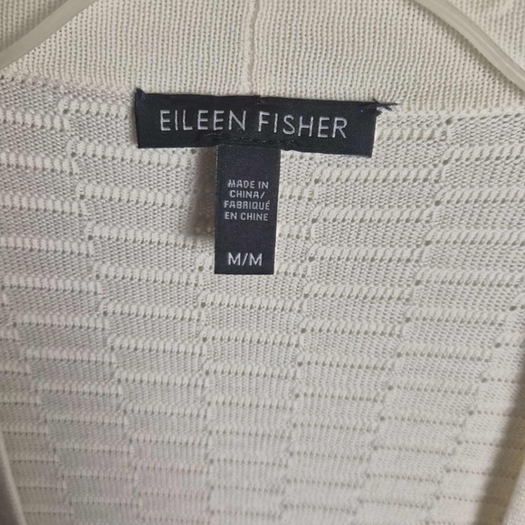 Eileen Fisher Textured Silk Blend Ivory Knit Costal Chic Open Cardigan MSRP $395 - Picture 10 of 13